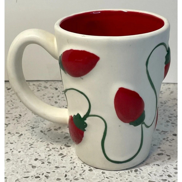 Hallmark Christmas Red Light Bulb Strand Ceramic White Mug, Red Inside - Picture 1 of 5